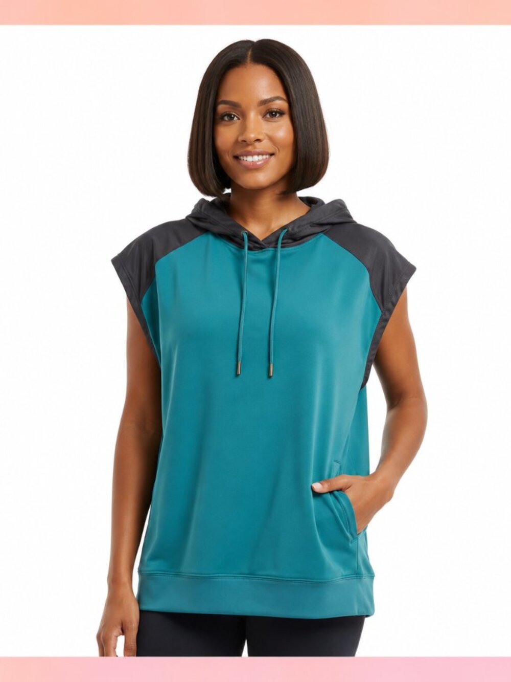 AVIA Plus Size Cropped Performance Hoodie Tank XL (16/18) Workout